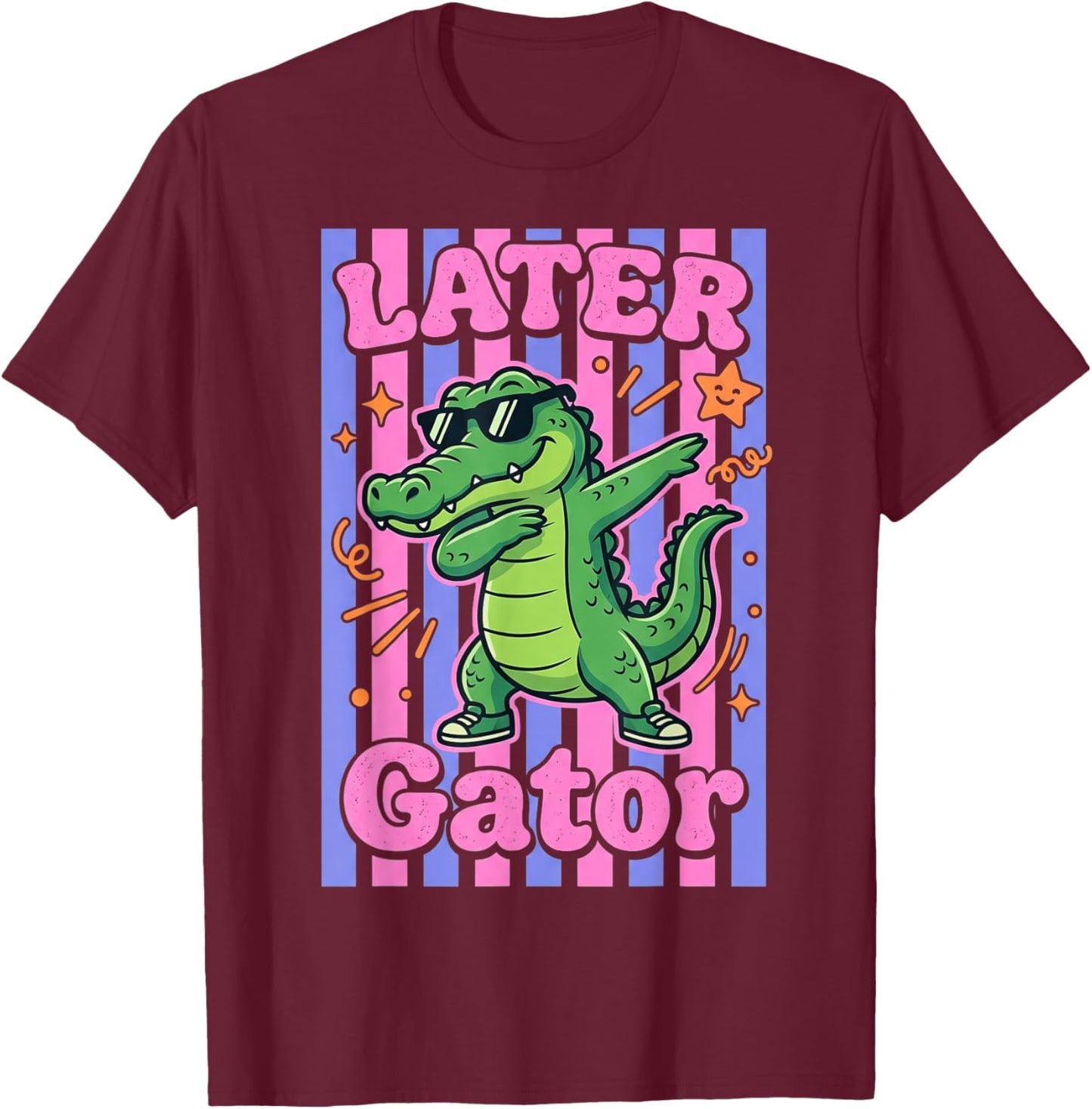 Alligator See You Later Teacher Summer Last Day of School T-Shirt - T-Shirt | Maroon