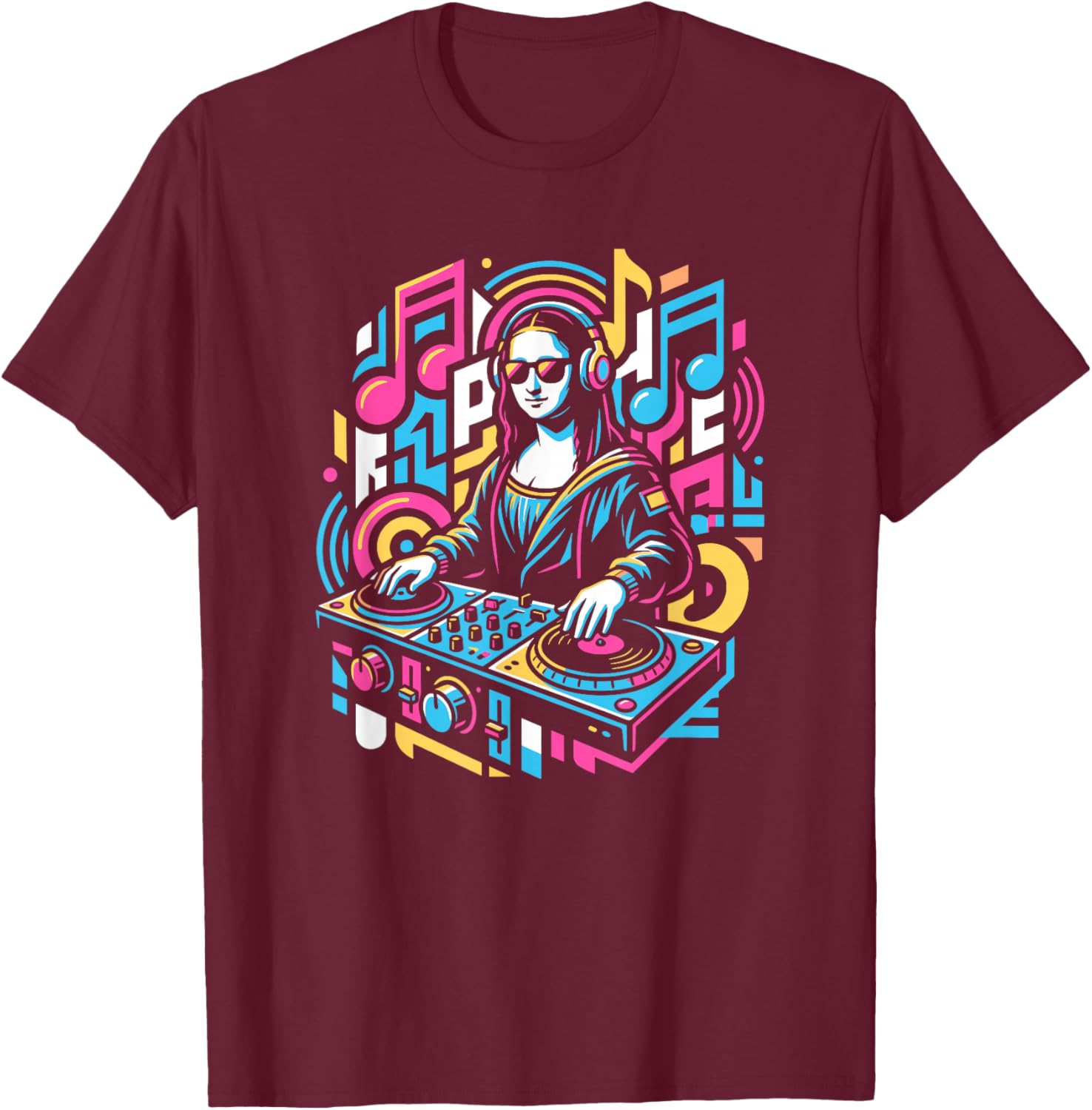 DJ Joconde, Design, Musique, Modern, Festival, Pop Art T-Shirt - T-Shirt | Maroon