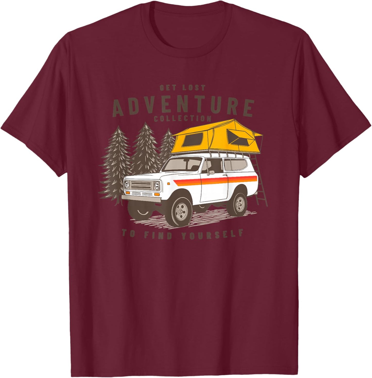 International scout 2 to find your self camping car T-Shirt - T-Shirt | Maroon