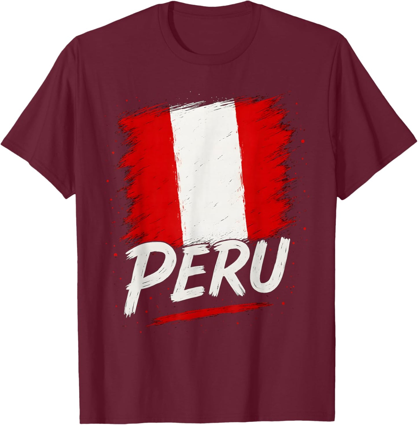 Peru Peruvian Flag T-Shirt - T-Shirt | Maroon