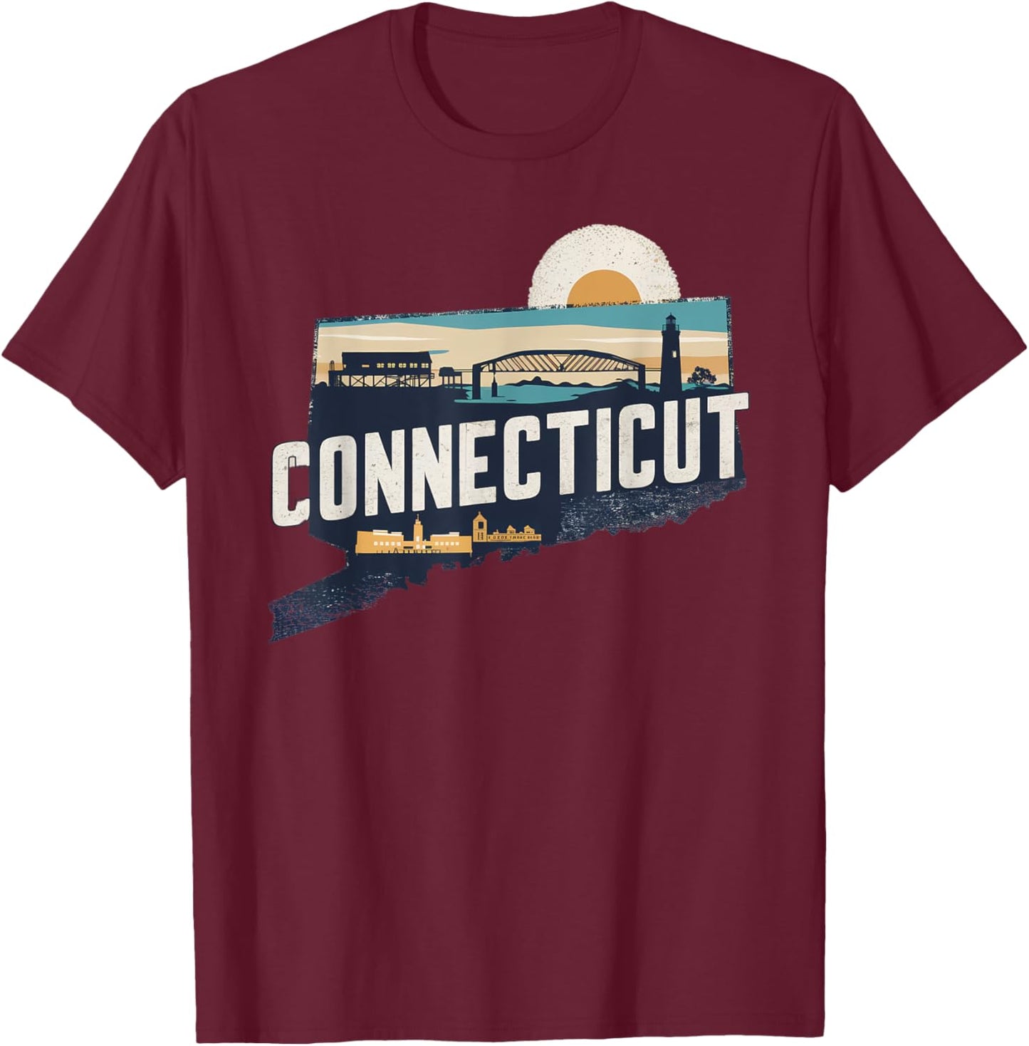 Connecticut State of Connecticut Retro Connecticut T-Shirt - T-Shirt | Maroon