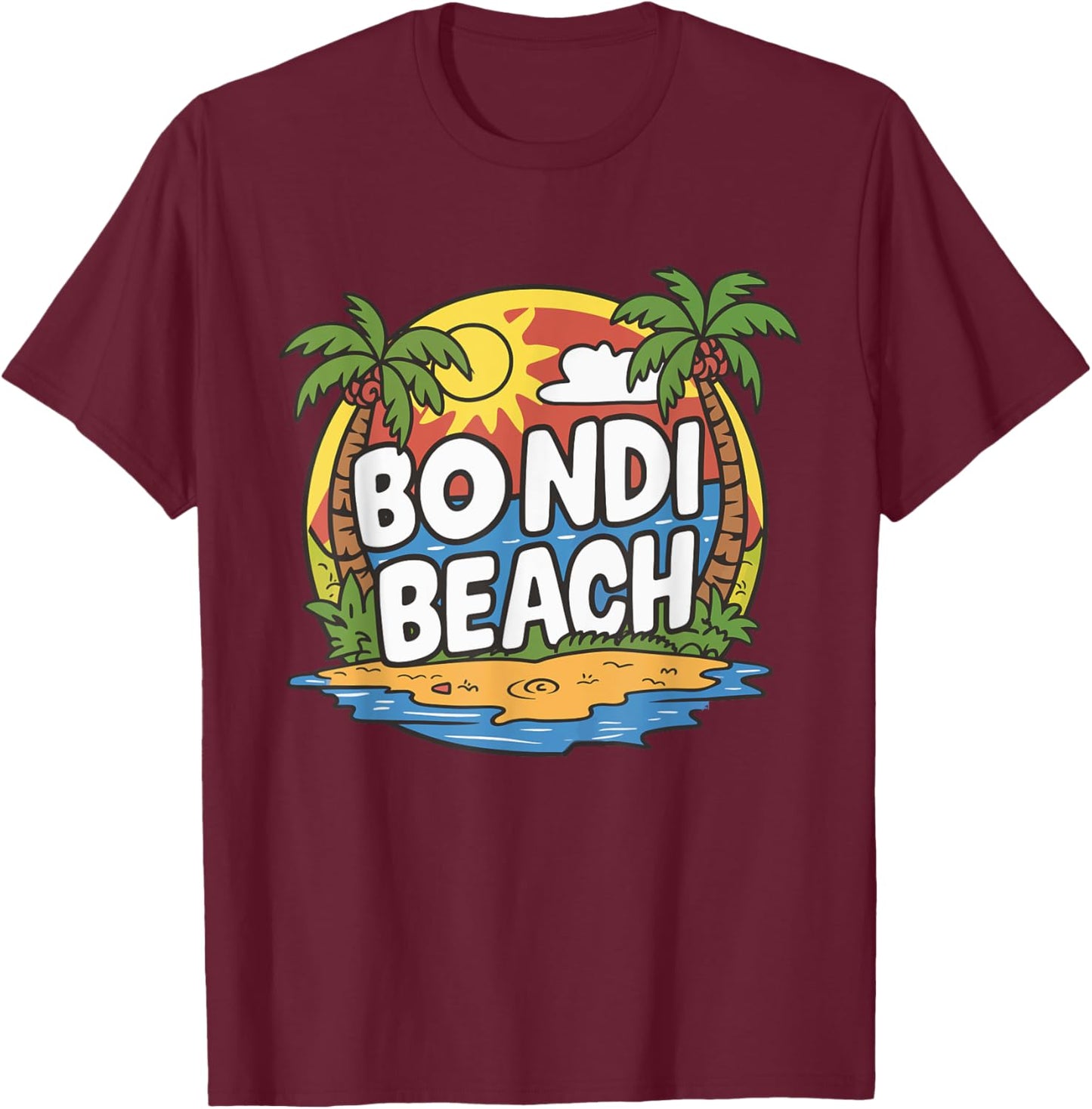 Bondi Beach Australia T-Shirt - T-Shirt | Maroon