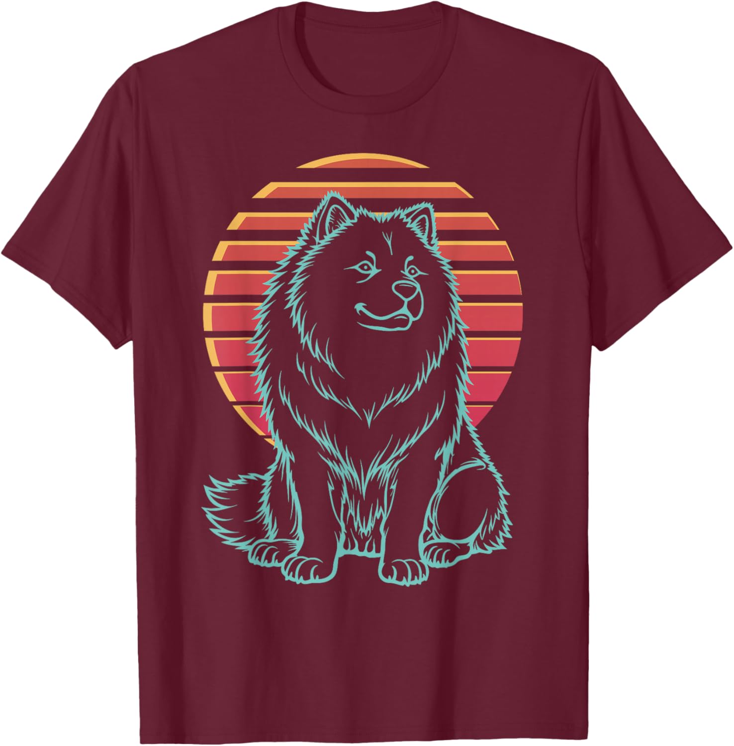 Chow Chow Lover Dog Owner Retro Synthwave 80s T-Shirt - T-Shirt | Maroon