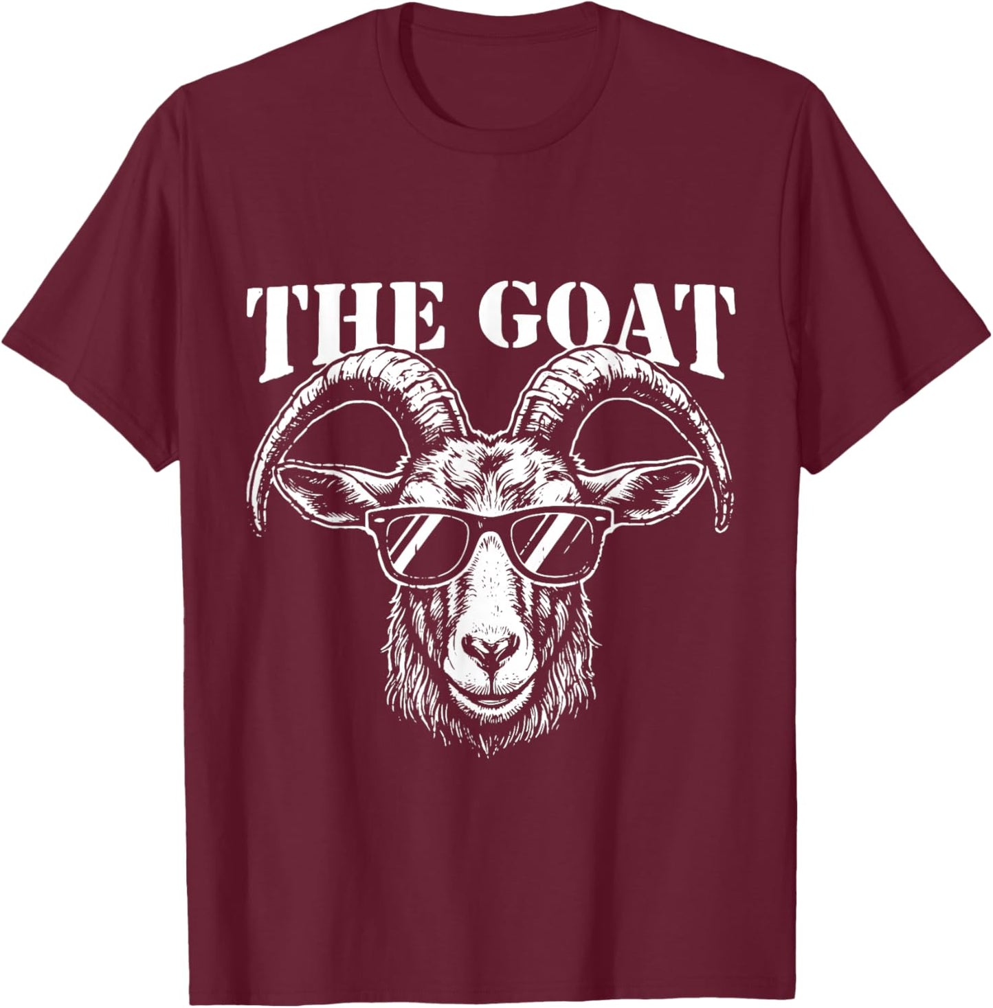 Goat Greatest of All Time G.O.A.T Funny Sports Design T-Shirt - T-Shirt | Maroon