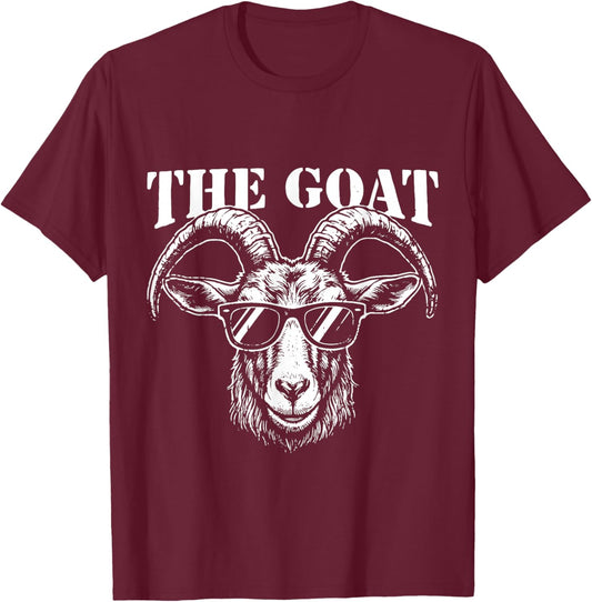 Goat Greatest of All Time G.O.A.T Funny Sports Design T-Shirt - T-Shirt | Maroon