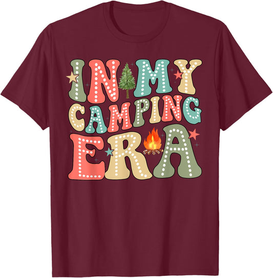 In My Camping Era Cute Camping Lovers T-Shirt - T-Shirt | Maroon