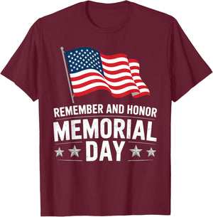 Remember Honor America Flag Men Women Kids Teen T-Shirt - T-Shirt | Maroon