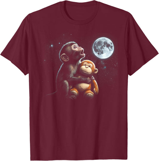 Cute Baby Monkey Shirts Trend T-Shirt - T-Shirt | Maroon