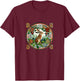 English Ivy Hare Illustration Garden Celtic Holly T-Shirt - T-Shirt | Maroon