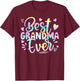 Best Grandma Ever Mama Grandma Mother's Day Tie Dye Women T-Shirt - T-Shirt | Maroon