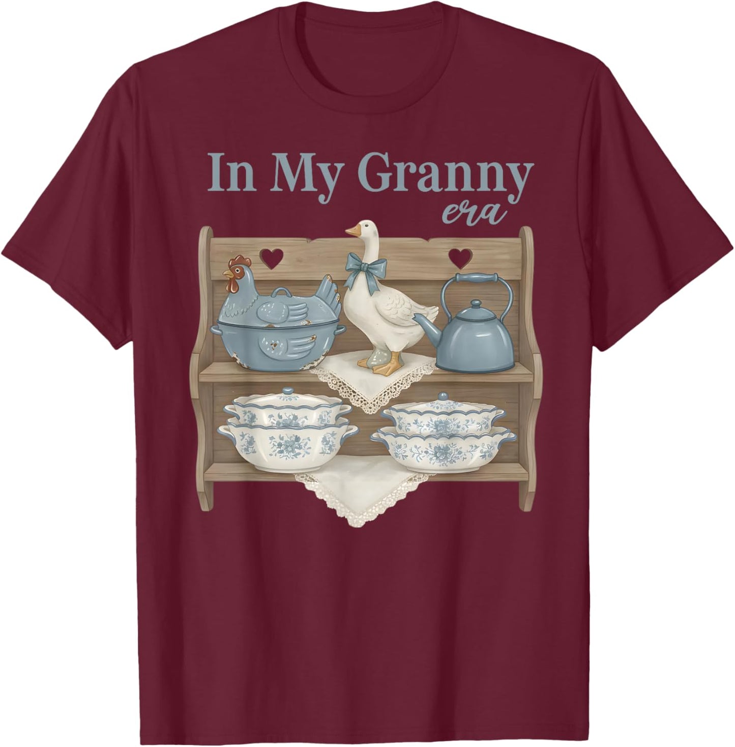 Funny Vintage in My Granny Era Goose Retro Mothers Day T-Shirt - T-Shirt | Maroon