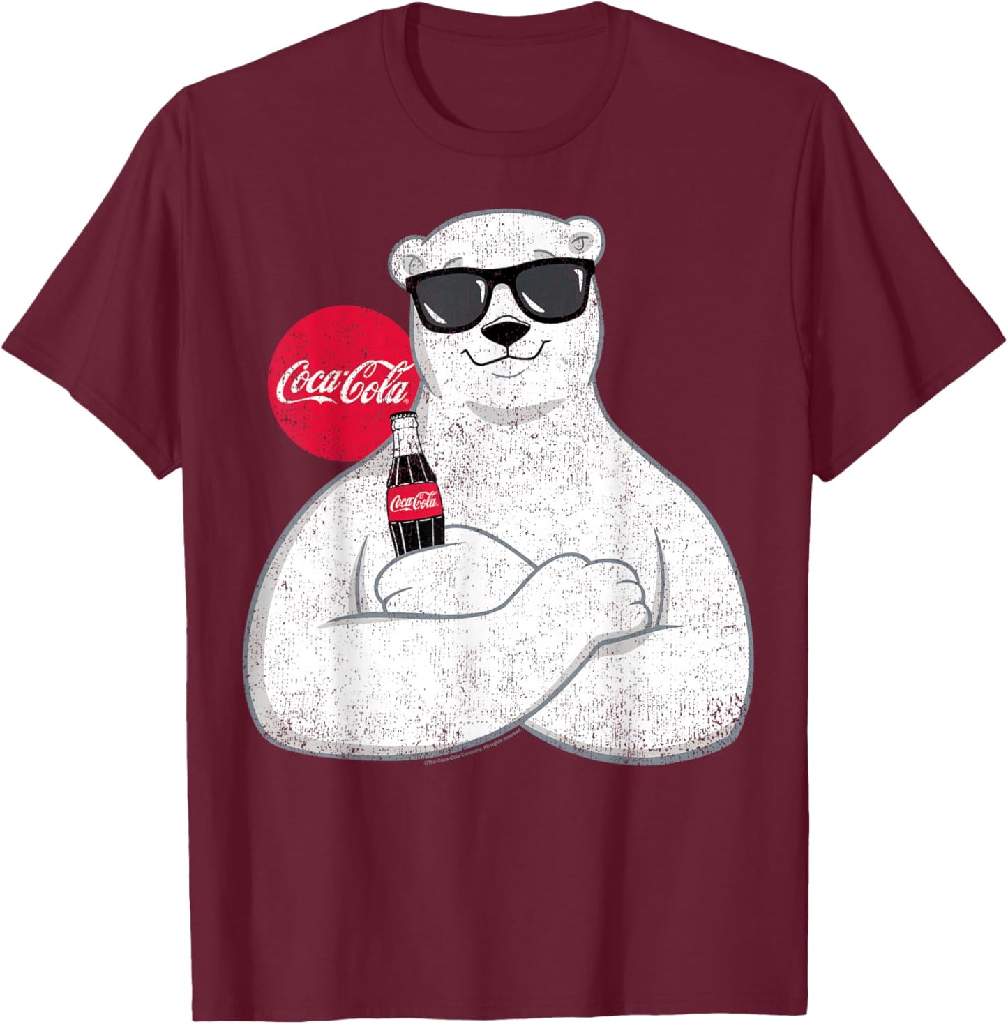 Coca-Cola - Polar Bear Sunglasses T-Shirt - T-Shirt | Maroon