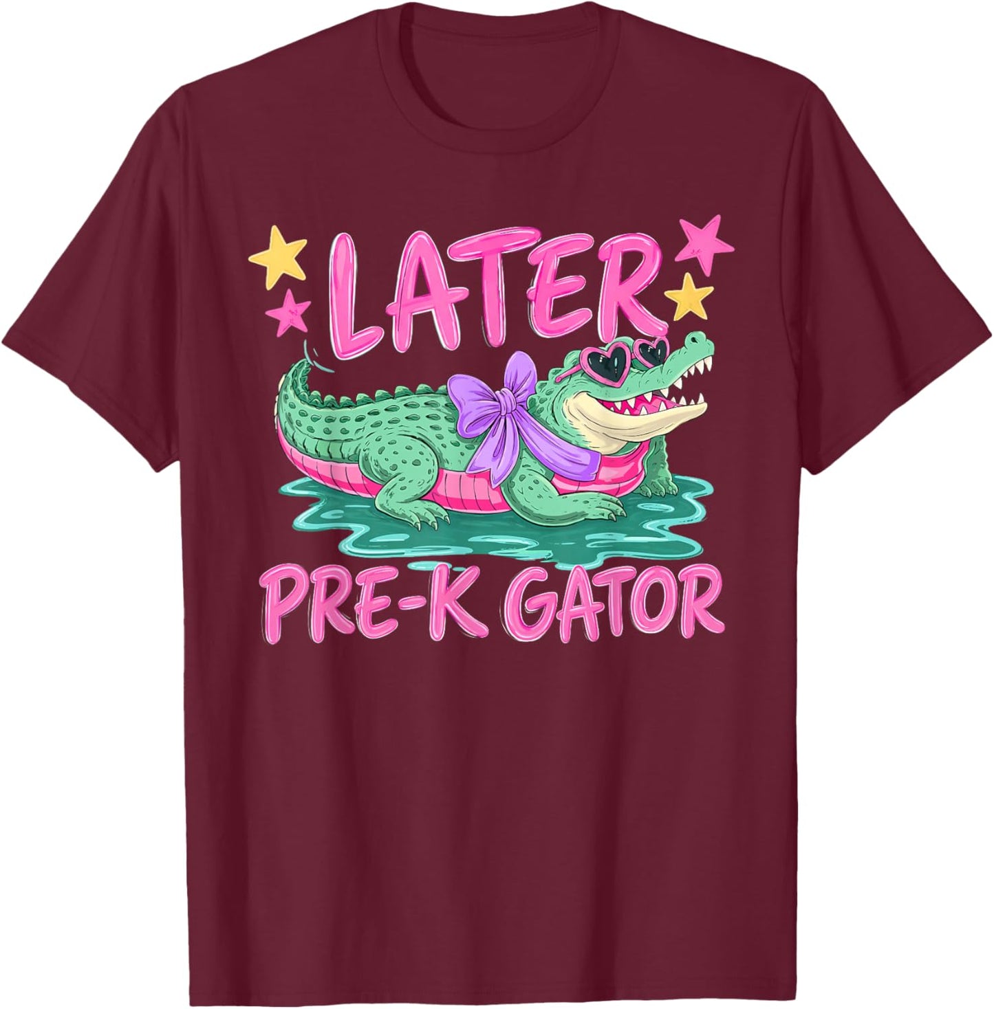 Later Pre K Gator Alligator Funny Meme Last Day of School T-Shirt - T-Shirt | Maroon