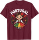 Portugal Fille en Robe Folklorique Traditionnelle avec œillets Enfants T-Shirt - T-Shirt | Maroon