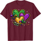 Mardi Gras Cute Hearts Fleur De Lis Girls Women Kids T-Shirt - T-Shirt | Maroon