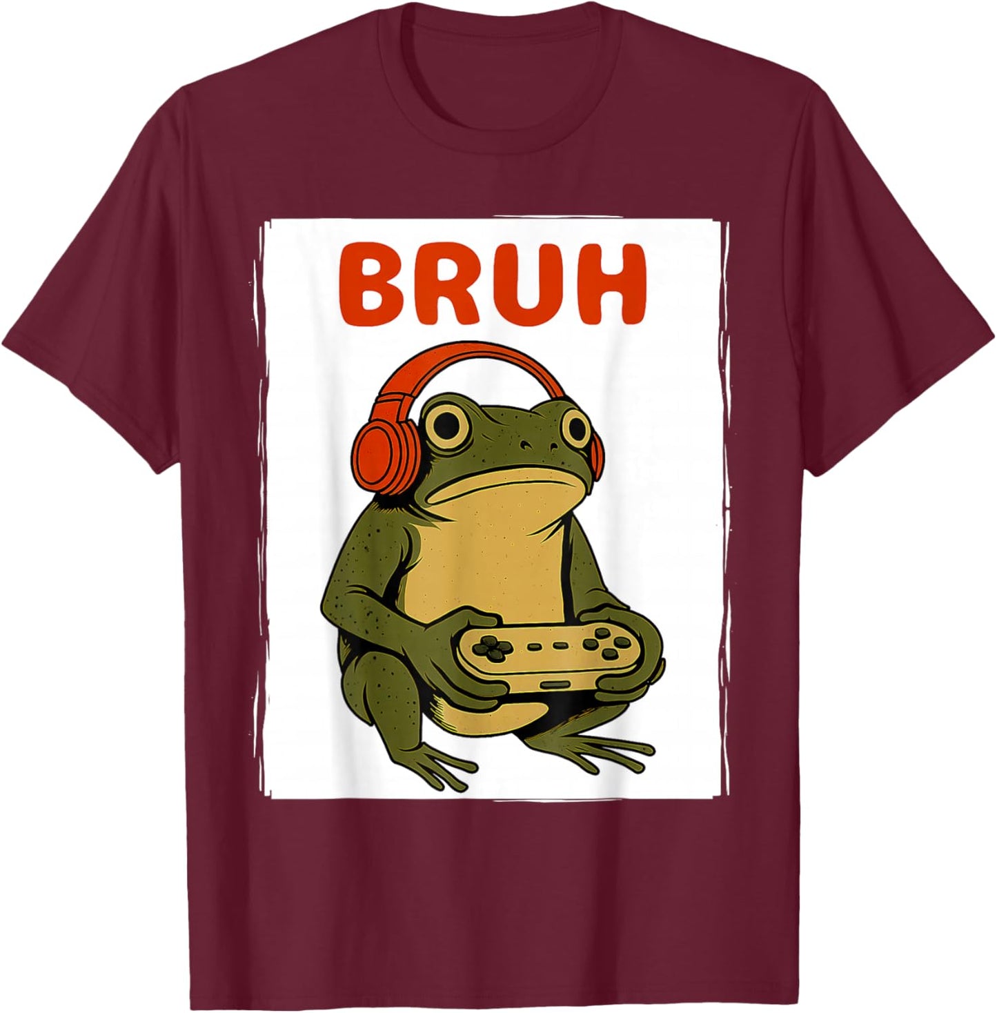 Japanese Gamer Frog Art Men Women Boys Funny Vintage Gaming T-Shirt - T-Shirt | Maroon