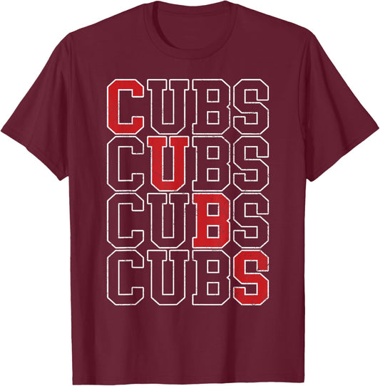 Vintage Cubs Gifts Women Boys Girls Kids T-Shirt - T-Shirt | Maroon