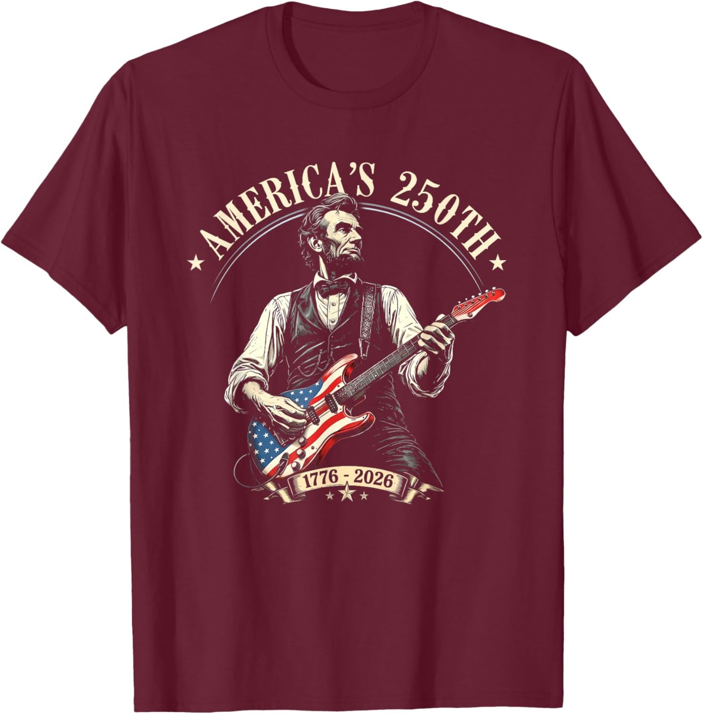 Vintage 250 Years of American 250th Anniversary 1776 2026 T-Shirt - T-Shirt | Maroon