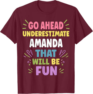 Amanda Personalized Women's Gift Custom Amanda T-Shirt - T-Shirt | Maroon