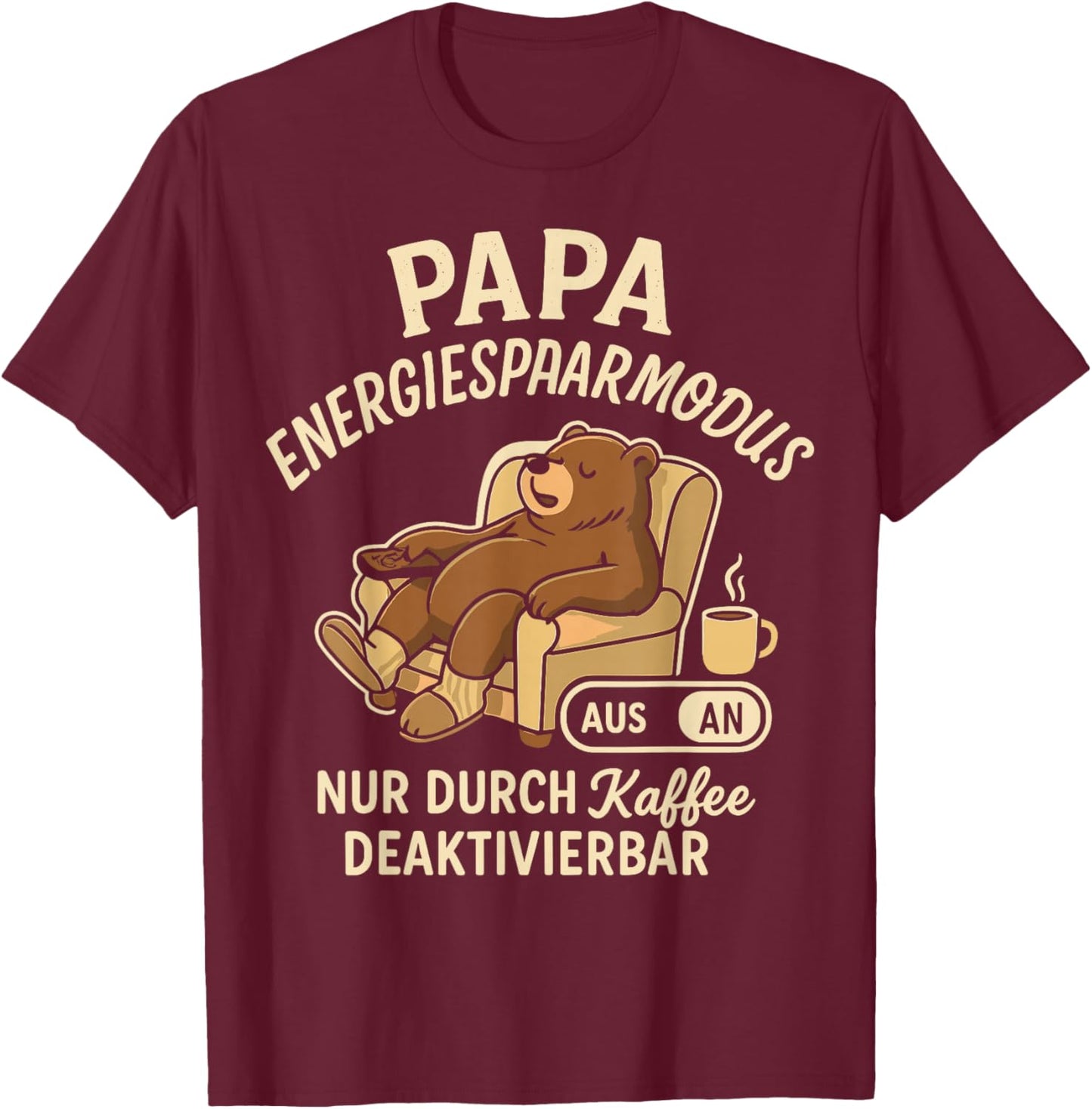 Papa Geschenk Papa Vatertag Shirt Herren Lustig Papa T-Shirt - T-Shirt | Maroon