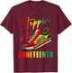 1865 Juneteenth Youth Shoes Steppin' Into Like My Ancestors T-Shirt - T-Shirt | Maroon