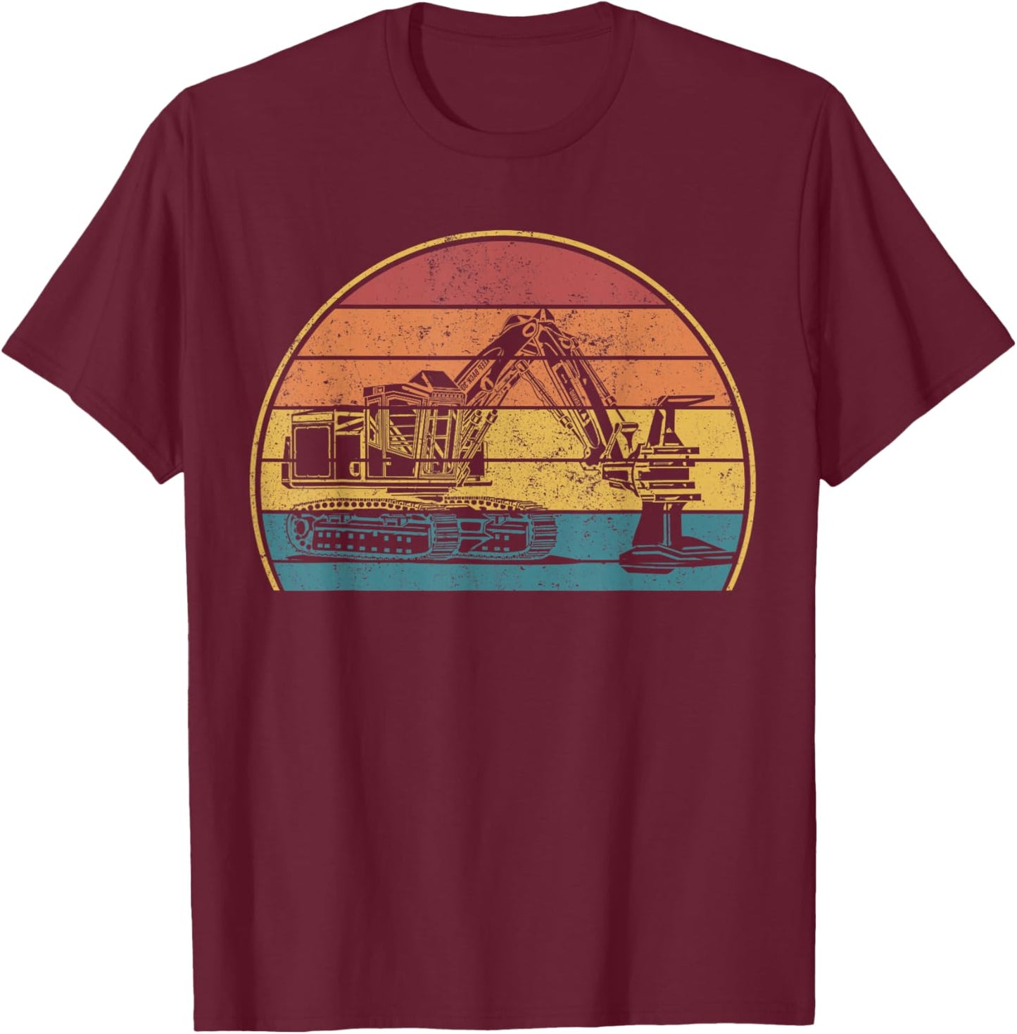Feller Buncher Operator Logger Logging Log Tree Cutting T-Shirt - T-Shirt | Maroon