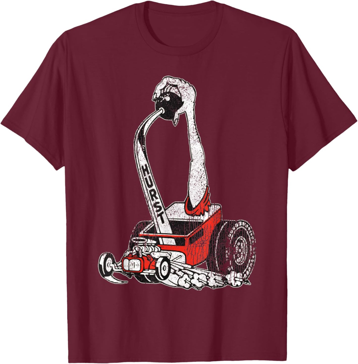 Retro Car Vintage Hurst Racer Meme Hand Engine Funny T-Shirt - T-Shirt | Maroon