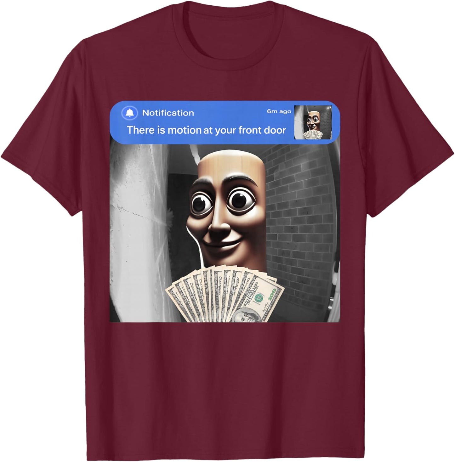 Il y a Un Mouvement à Votre Porte d'entrée Tung Tung sahur Meme T-Shirt - T-Shirt | Maroon