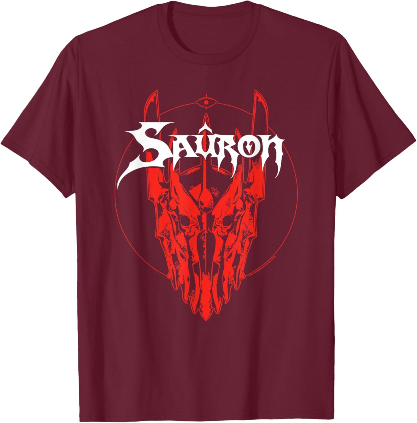 The Lord of the Rings Sauron Helmet Head Portrait T-Shirt - T-Shirt | Maroon