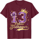 13th Birthday Official Teenager 13 Year Old Coquette Bow T-Shirt - T-Shirt | Maroon