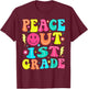 Peace Out 1st Grade Graduation Boys Girls Kids Class of 2026 T-Shirt - T-Shirt | Maroon