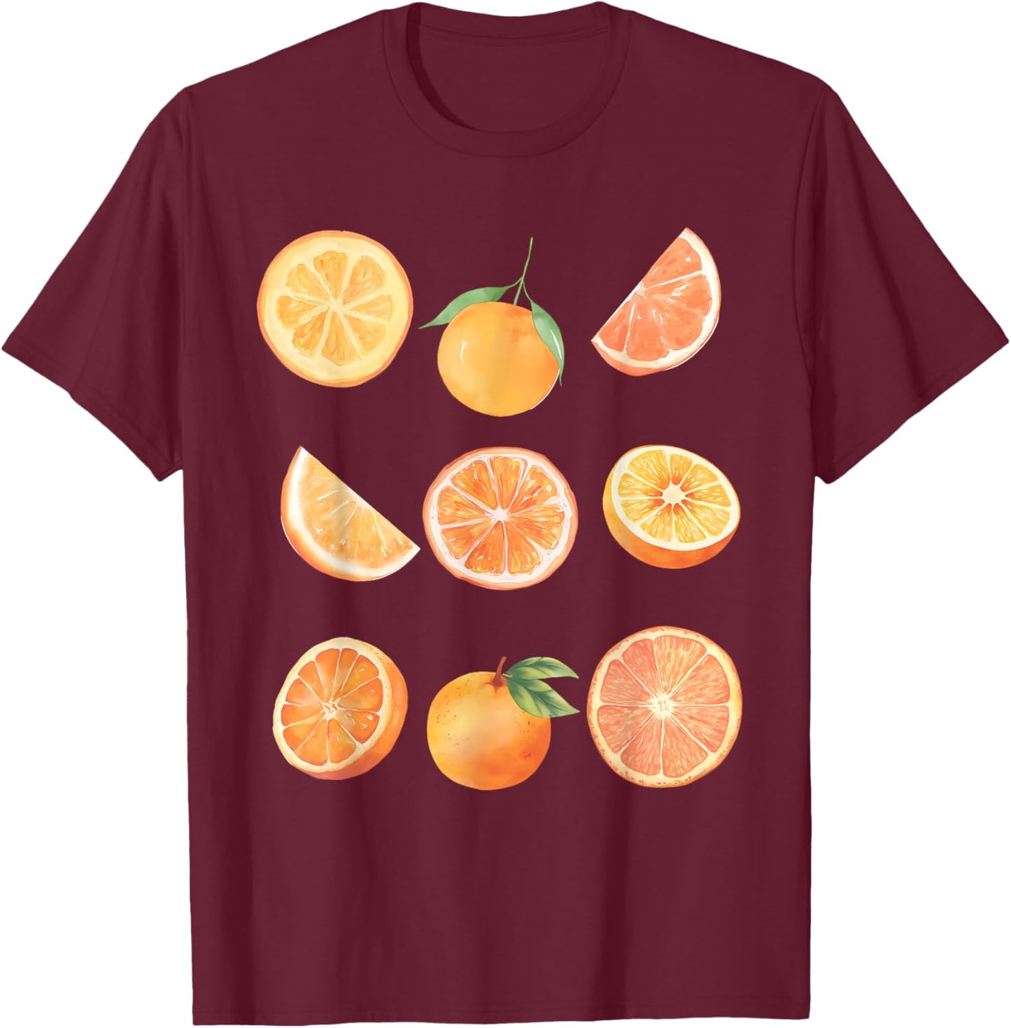 Vintage Graphic Fruit Orange Aesthetic Boho Juicy Men Women T-Shirt - T-Shirt | Maroon