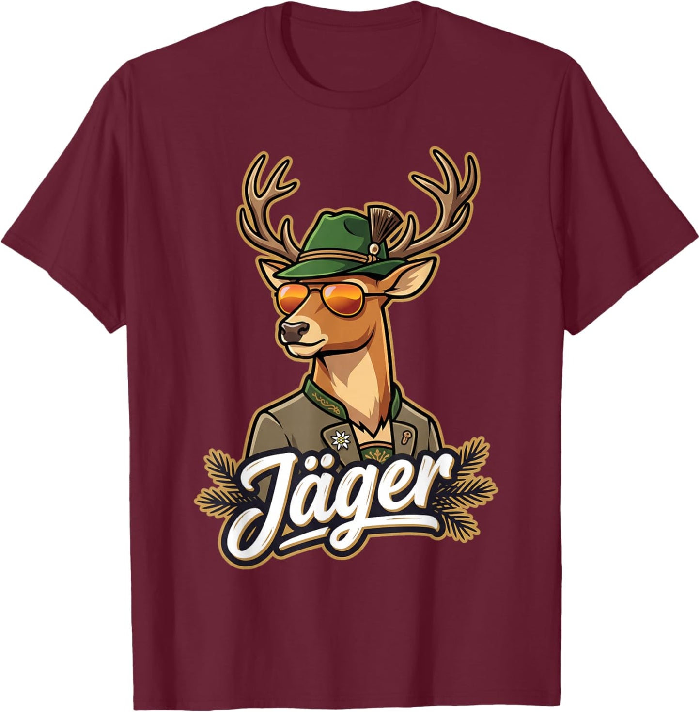 Hunter Costume , Hunter Costume, Fancy Dress Costume T-Shirt - T-Shirt | Maroon