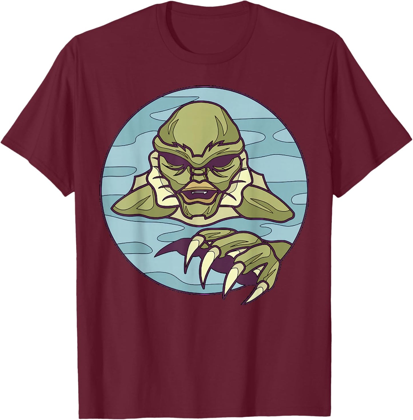 Creature From A Lagoon Iconic Horror Monster Art T-Shirt - T-Shirt | Maroon
