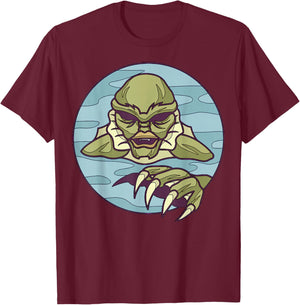 Creature From A Lagoon Iconic Horror Monster Art T-Shirt - T-Shirt | Maroon