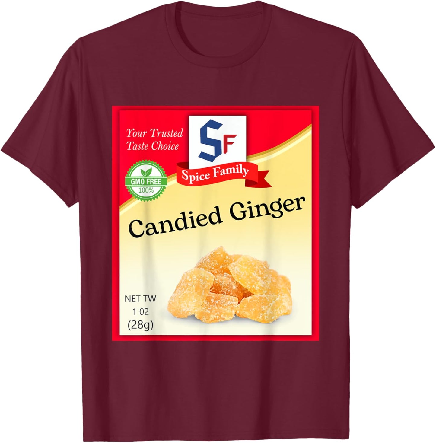 Candied Ginger Condiment Costume Holiday Spice Costumes T-Shirt - T-Shirt | Maroon