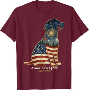 Beagle America's 250th Anniversary 4th of July T-Shirt - T-Shirt | Maroon