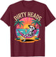 Dirty Heads Skeleton Beach Summer Vacation T-Shirt - T-Shirt | Maroon