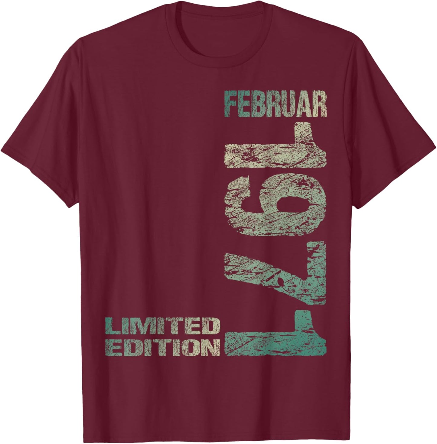 February 1971 Man Woman 55th Birthday Limited Edition T-Shirt - T-Shirt | Maroon