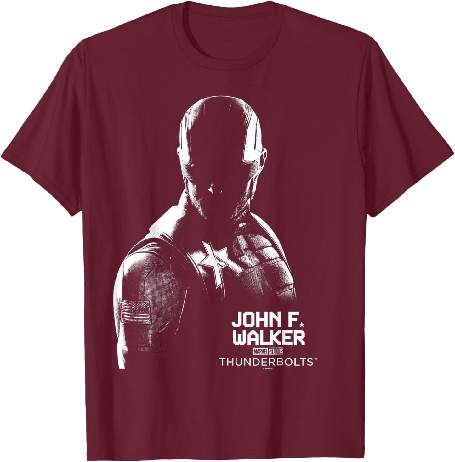 Marvel's Thunderbolts - John F Walker Silhouette T-Shirt - T-Shirt | Maroon