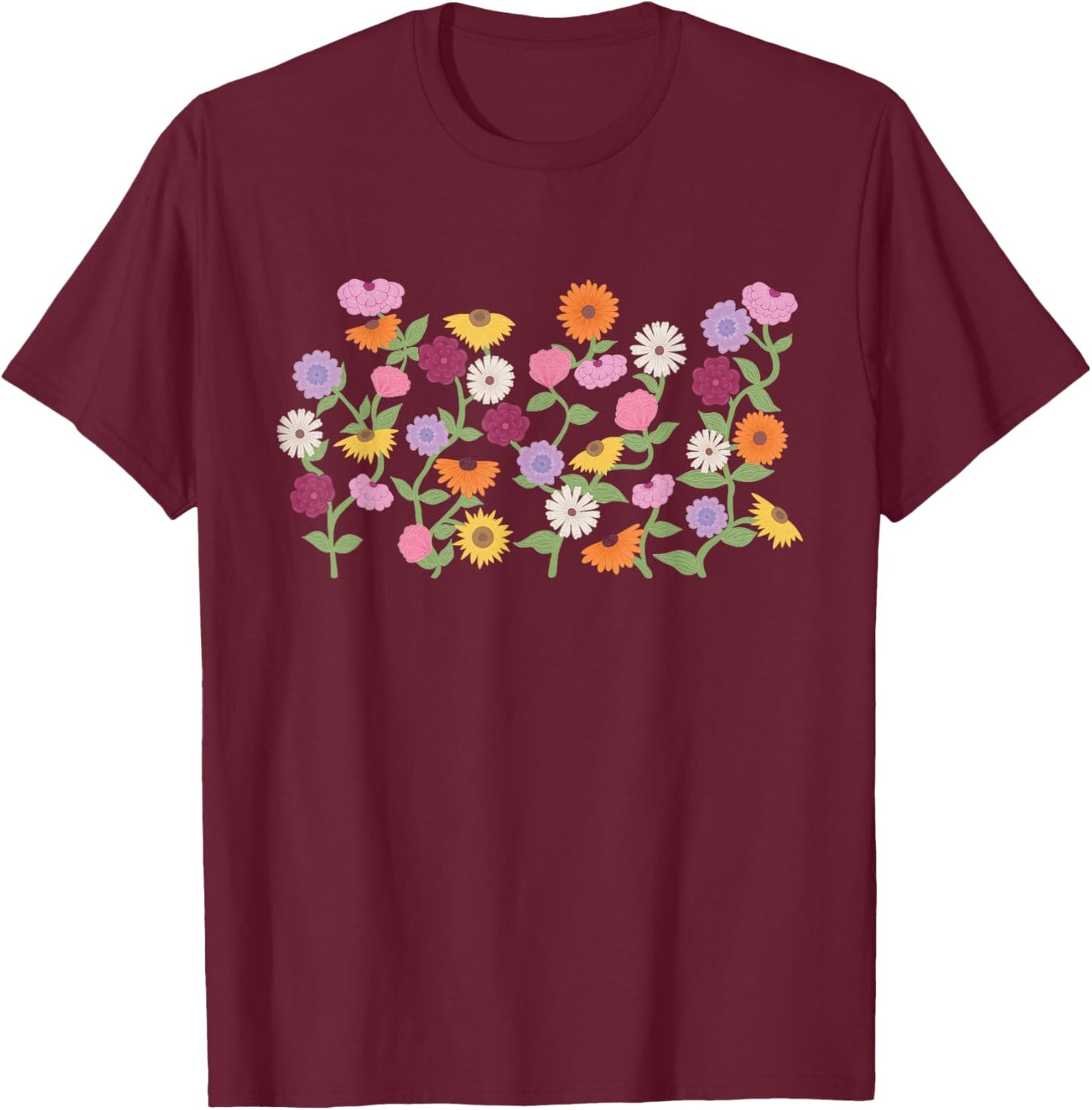 Eras Piano Flowers T-Shirt - T-Shirt | Maroon