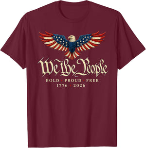 Patriotic Eagle 1776 2026 250th Anniversary T-Shirt - T-Shirt | Maroon