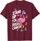 Pink Ribbon Awareness Stand Up to Breast Cancer Flamingo T-Shirt - T-Shirt | Maroon