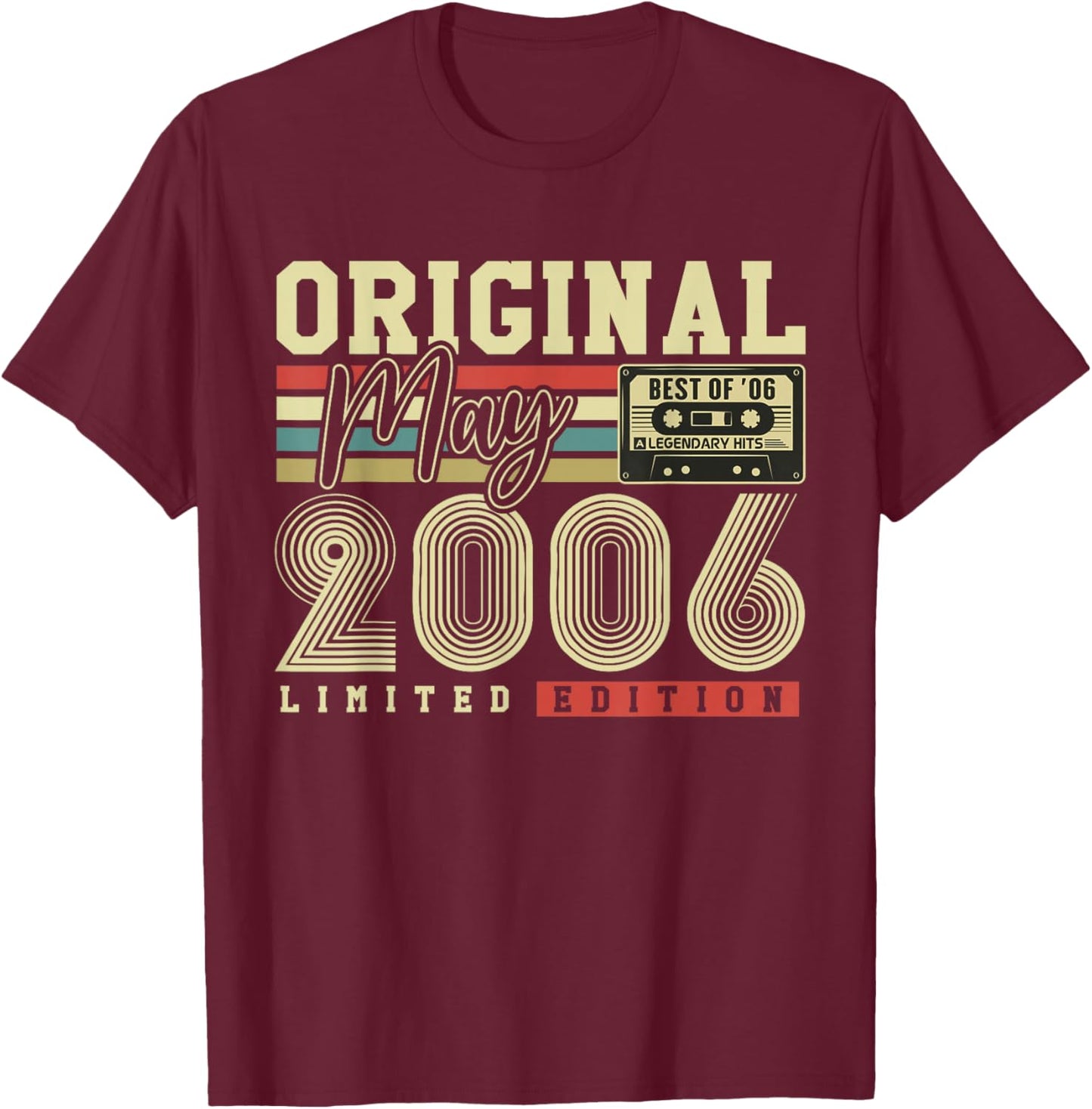 Original Mai 2006 Cadeau Vintage Anniversaire 20 Ans T-Shirt - T-Shirt | Maroon