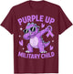 Purple Up for Military Kids Military Child Month Dinosaur T-Shirt - T-Shirt | Maroon