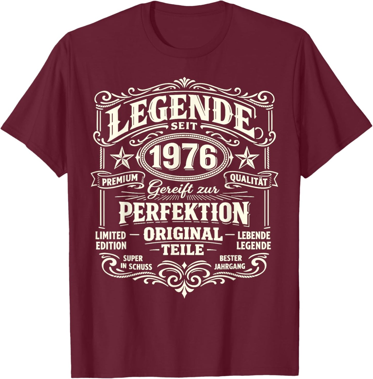 50th Birthday Man Woman 50 Years Decoration 1976 Gift Funny T-Shirt - T-Shirt | Maroon