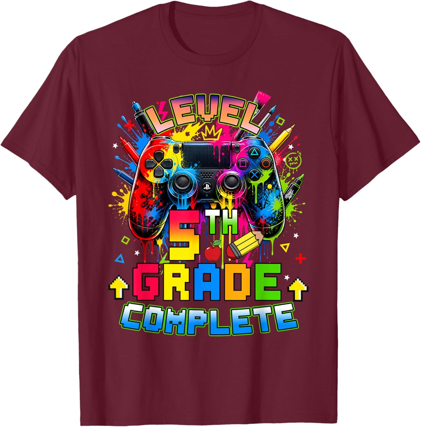 Level 5th Grade Complete Graduation Last Day of School Boys T-Shirt - T-Shirt | Maroon