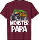 Monster Truck Papa Family Matching Monster Truck Lovers T-Shirt - T-Shirt | Maroon