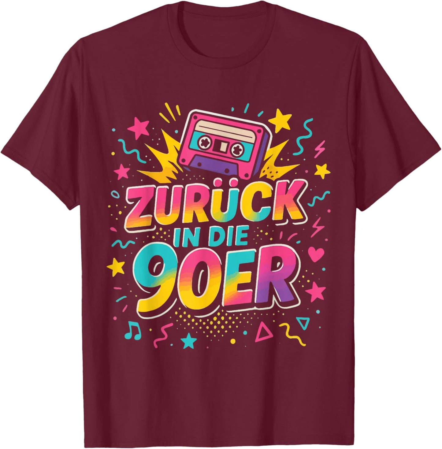 Back In The 90s 90s Outfit Theme Party Retro Decorative T-Shirt - T-Shirt | Maroon