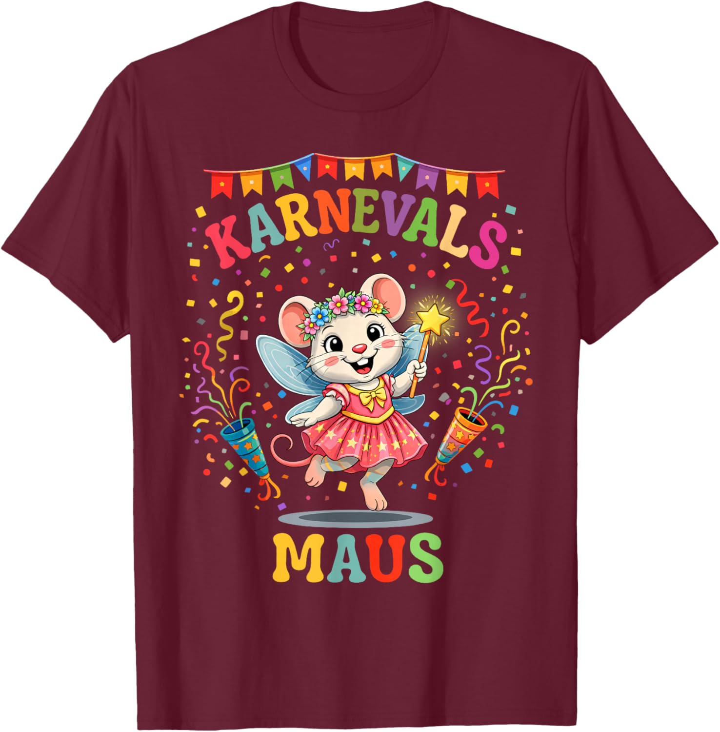 Carnival Costume Cute Carnival Mouse Fancy Dress Carnival T-Shirt - T-Shirt | Maroon